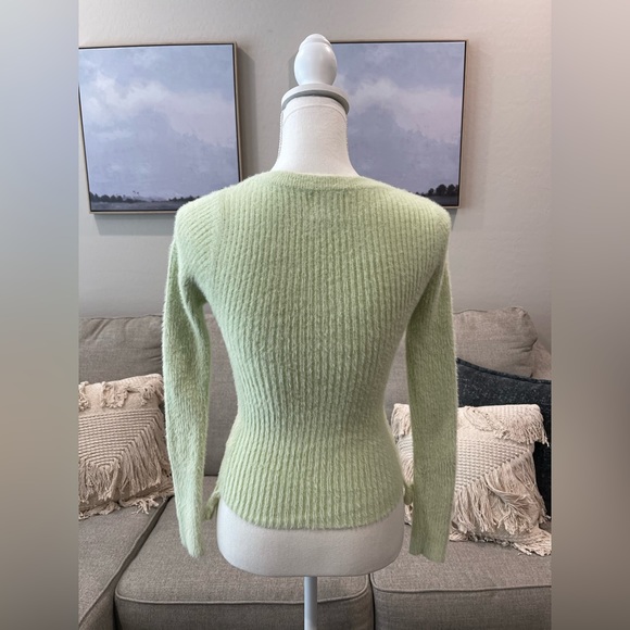 Green Fuzzy Princess Polly Sweater, Size S/M - Picture 2 of 4